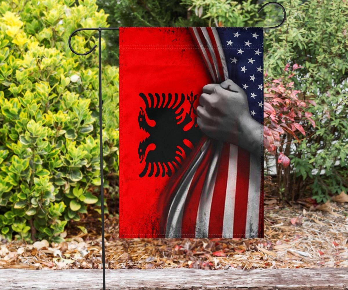 Albanian Flag And American Flag Vintage Old Retro Patriotic Independence Flag Day Of Albanian