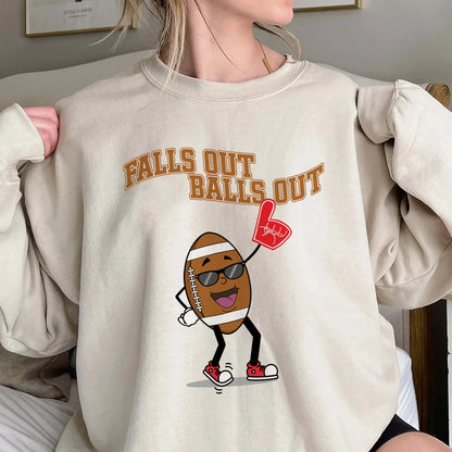 Falls Out Balls Out Football Shirt, Retro Fall Vintage Shirt, Thanksgiving Retro Fall Shirt, Fall Football Tshirt, Unisex Sweatshirt Hoodie