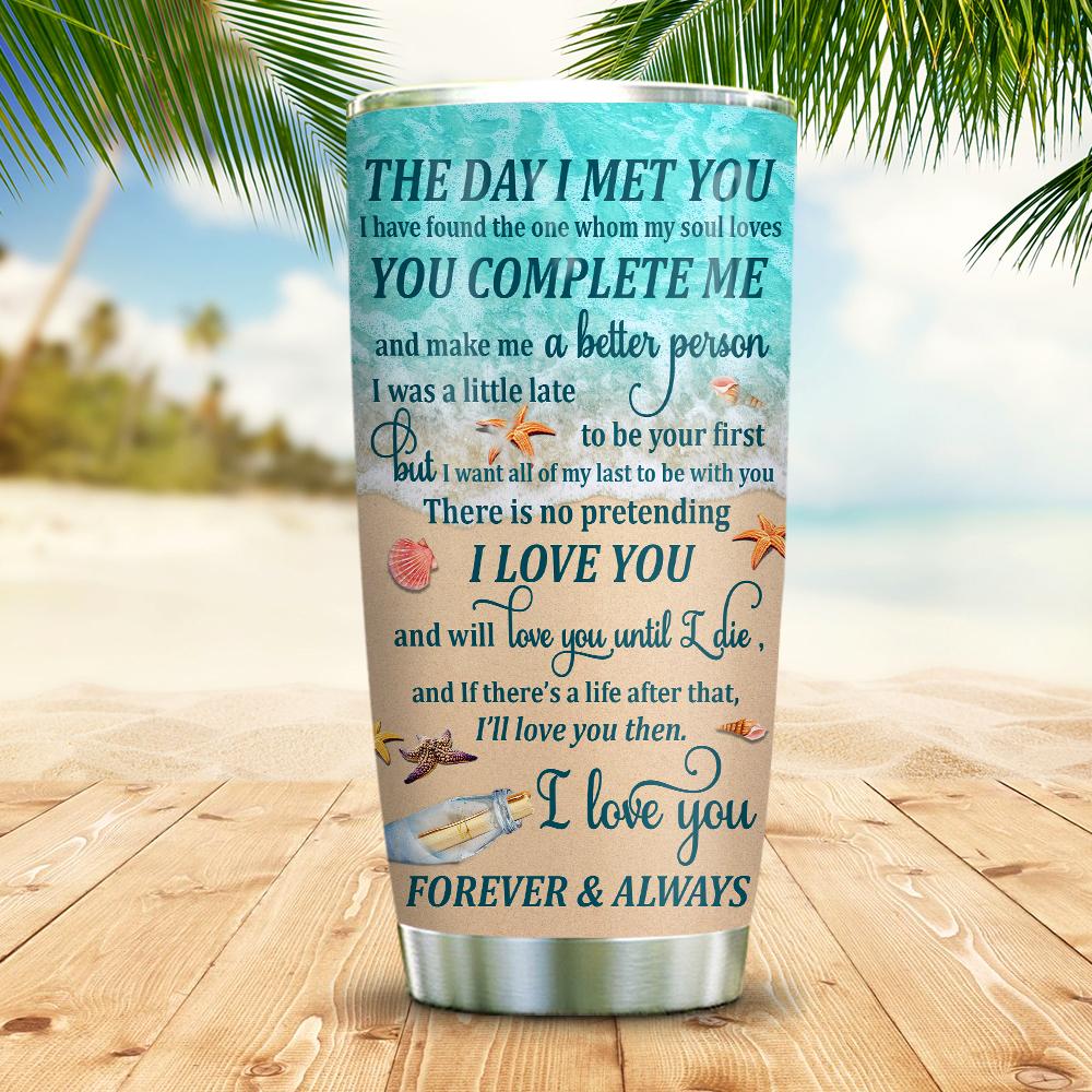 Personalized Couple Turtle Tumbler The Day I Met You