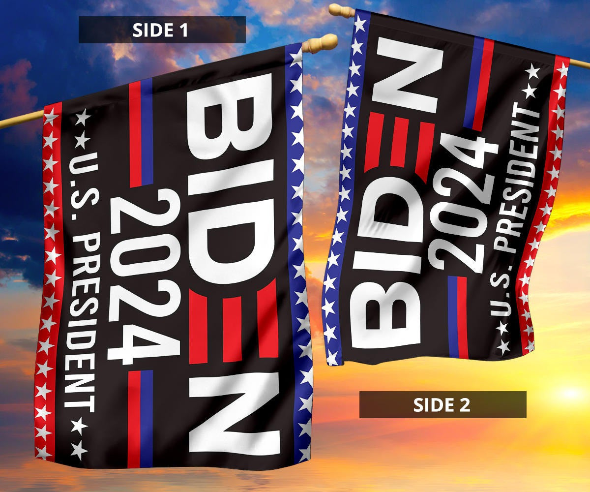 Biden 2024 US President Flag Re-Elect Biden For President Political Merchandise