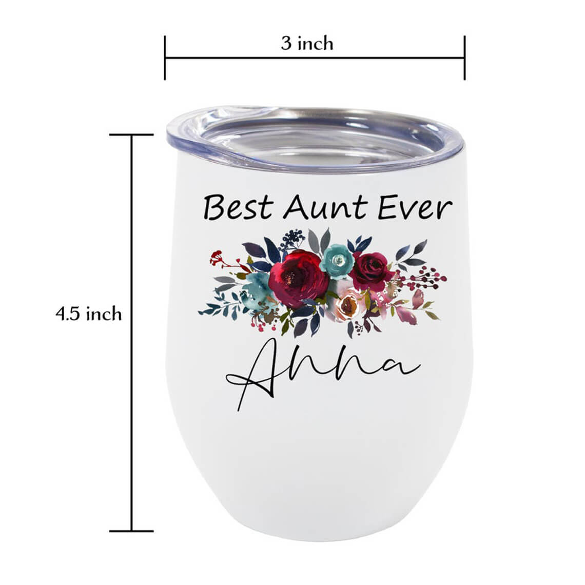 Personalized Aunt Wine Tumbler Best Aunt Ever