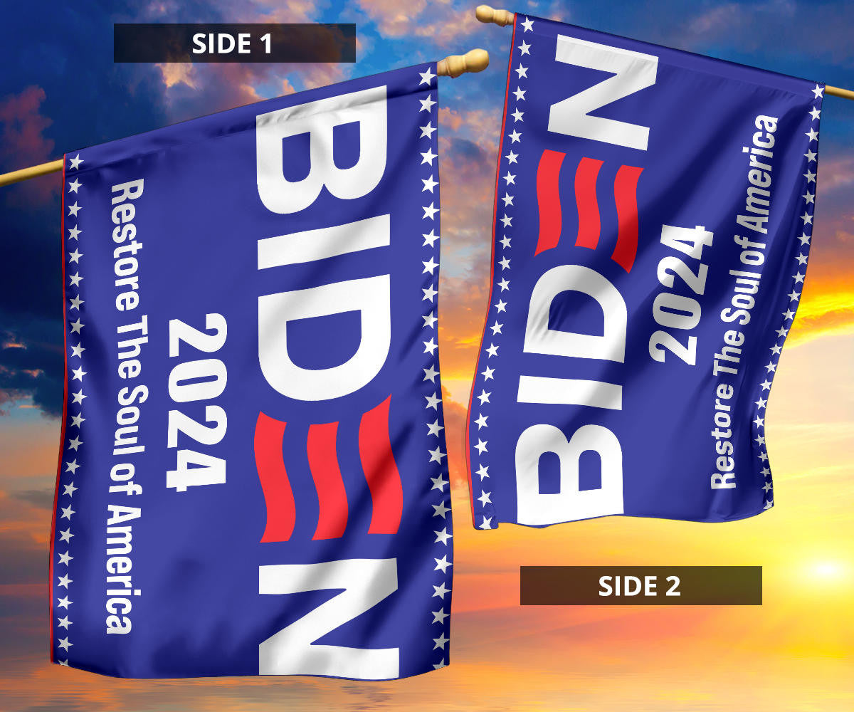 Biden 2024 Restore The Soul Of America Flag Joe Biden President Election