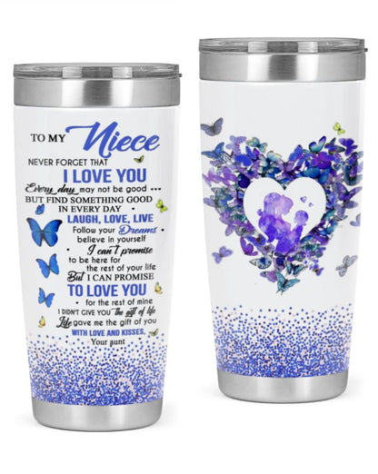 Niece Tumbler Never Forget I Love You Butterfly Tumbler