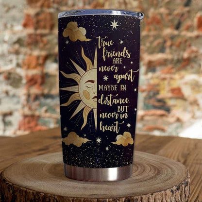 Matching Best Friend Tumblers True Friends Are Never Apart Maybe In Distance Sun And Moon