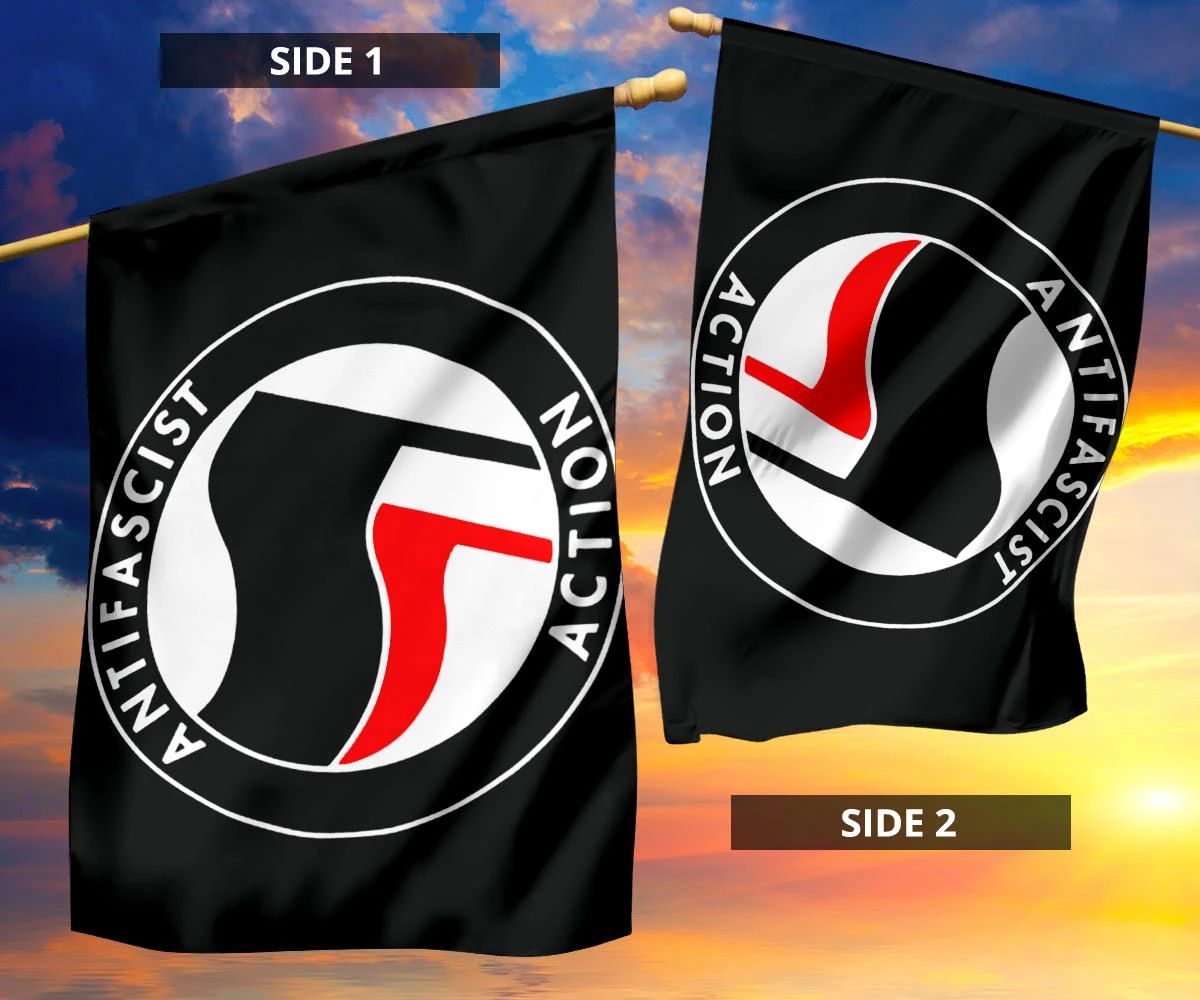 Anti Fascist Action Flag Banner Antifa Protest Anti Racism Flag For Yard Outside Decoration