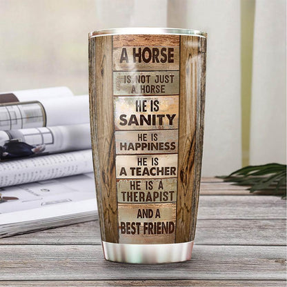 Personalized Horse Tumbler He Is Sanity Happiness Teacher Therapist Best Friend