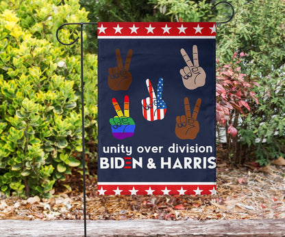 Unity Over Division Biden And Harris Flag For President 2024 Election Flag Unique Yard Ornaments