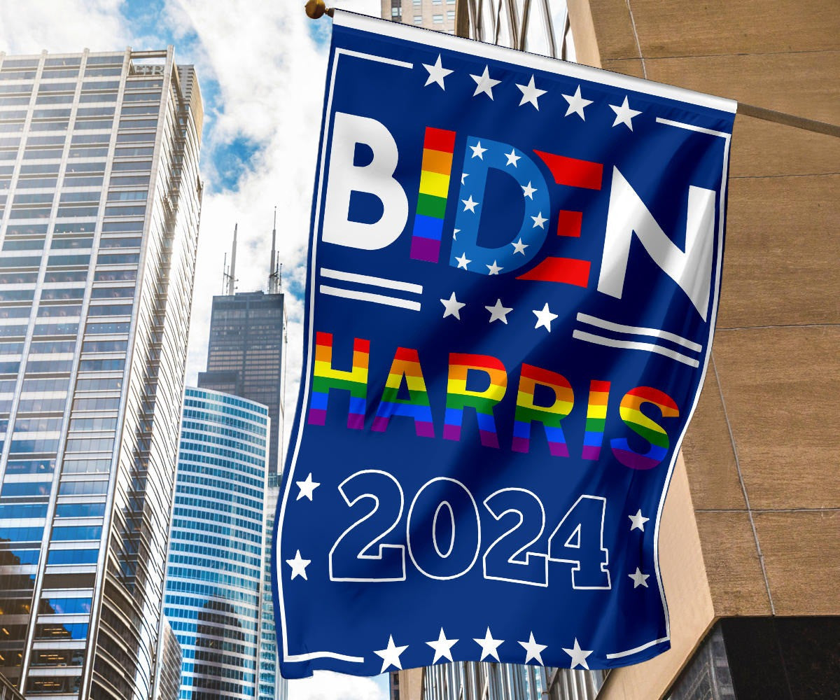 Biden Harris 2024 Gay Pride Flag LGBT Support Biden Harris 2024 Political Merchandise