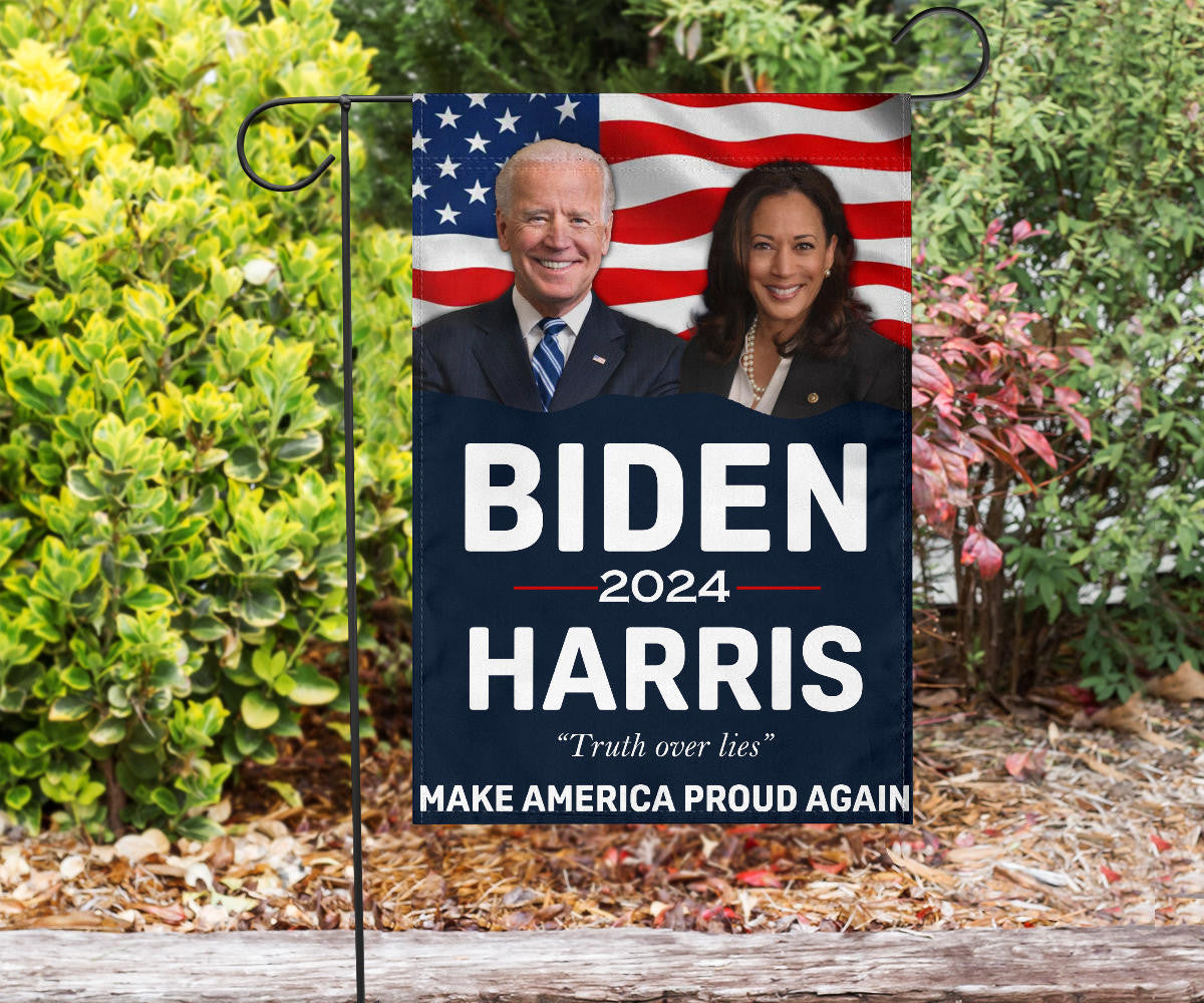 Biden Harris 2024 Flag Truth Over Lies Make America Proud Again Flag For Democrats