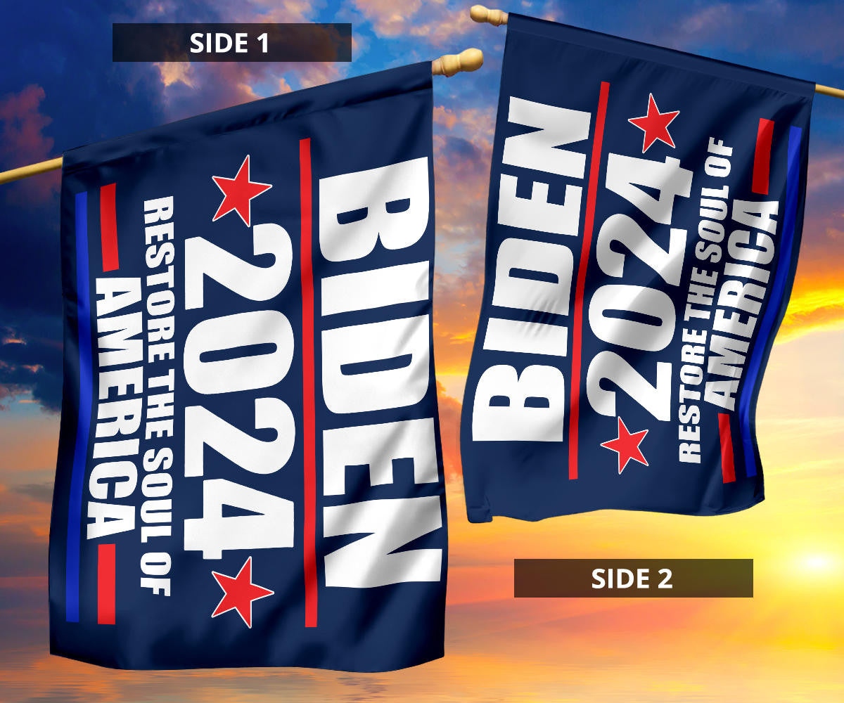 Biden 2024 Flag Support Joe Biden Restore The Soul Of America Election Campaign Merch