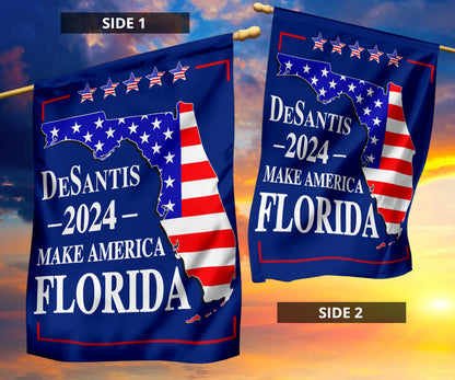 DeSantis 2024 Flag Make America Florida Ron Desantis Campaign Slogan Political Flags