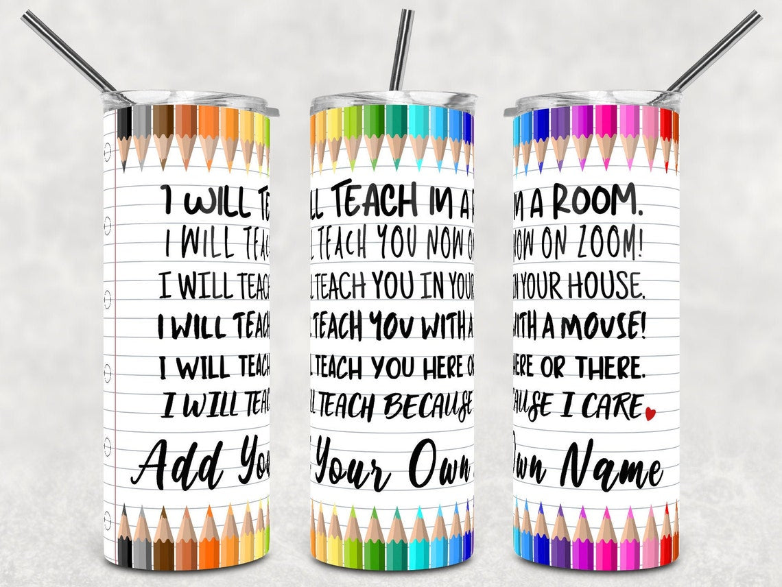 Personalize Teacher Skinny Tumbler I Will Teach In A Room With A Mouse