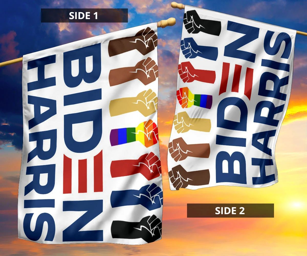 Biden Harris Flag LGBT Voting Biden Campaign 2024 Support BLM Justice Sign Harris Liberal