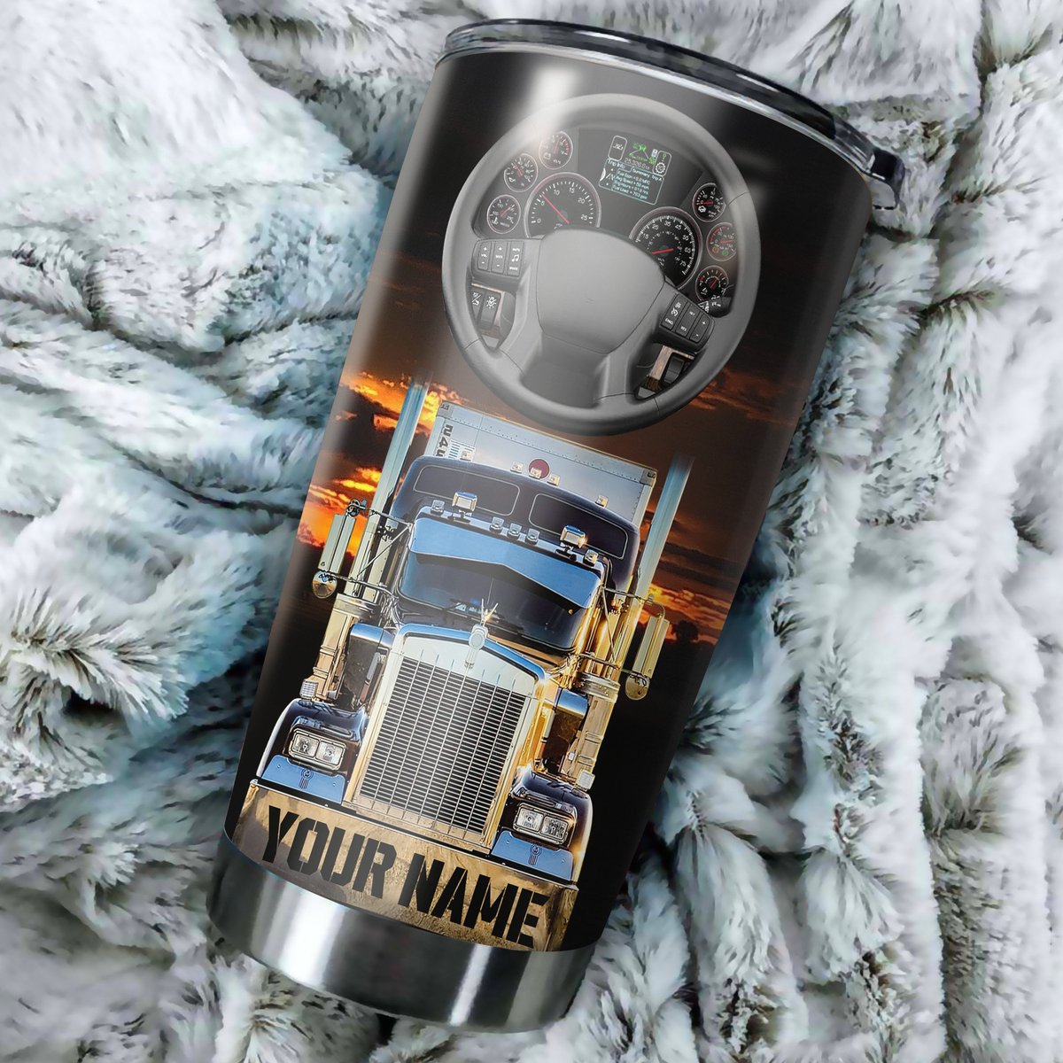 Personalized Trucker Tumbler East Bound And Down Loaded Up And Truckin