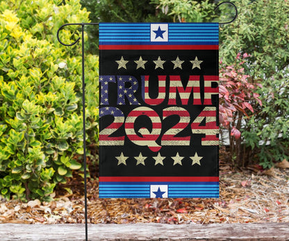 Trump 2024 Jfk Jr Flag Stripes On American Flag Garden Decoration Patriot Gifts