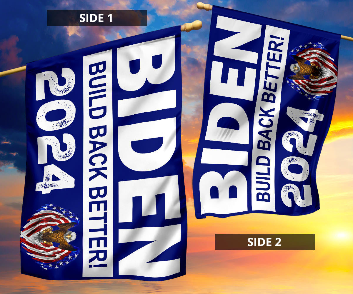 Biden Build Back Better 2024 Flag Joe Biden 2024 Flag President Campaign Merchandise