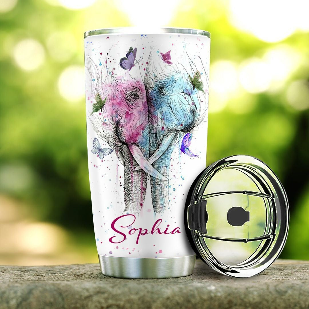 Personalized Elephant Couple Tumbler You And Me We Got This