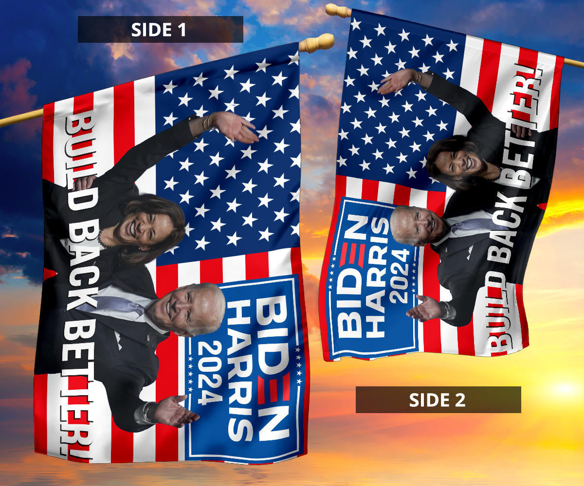 Biden Harris 2024 Flag Build Back Better USA Flag Re-Elect Biden For President Election