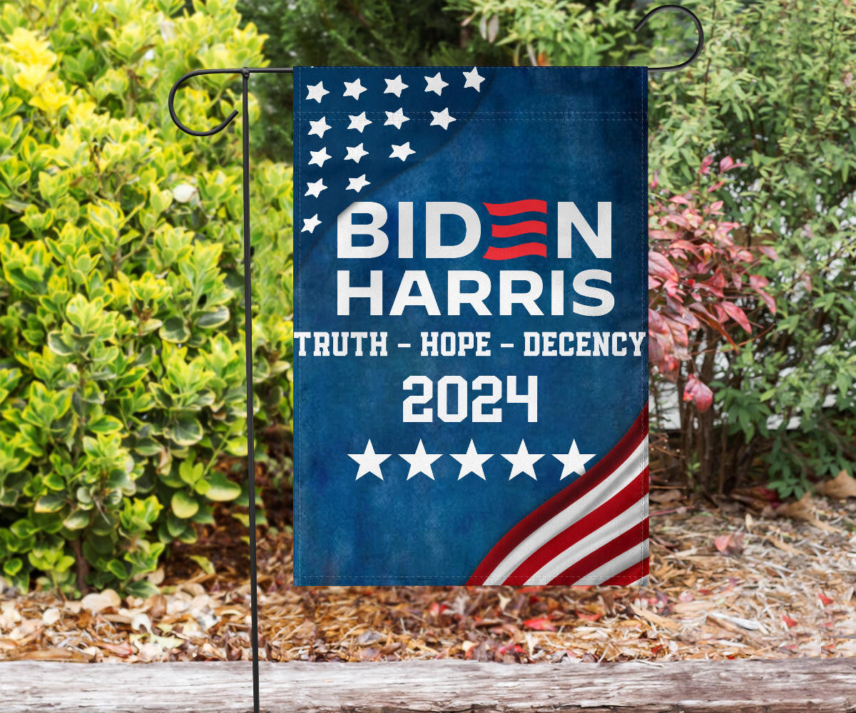 Biden Harris 2024 Truth Hope Decency Flag Joe Biden Presidential Election Political Flag