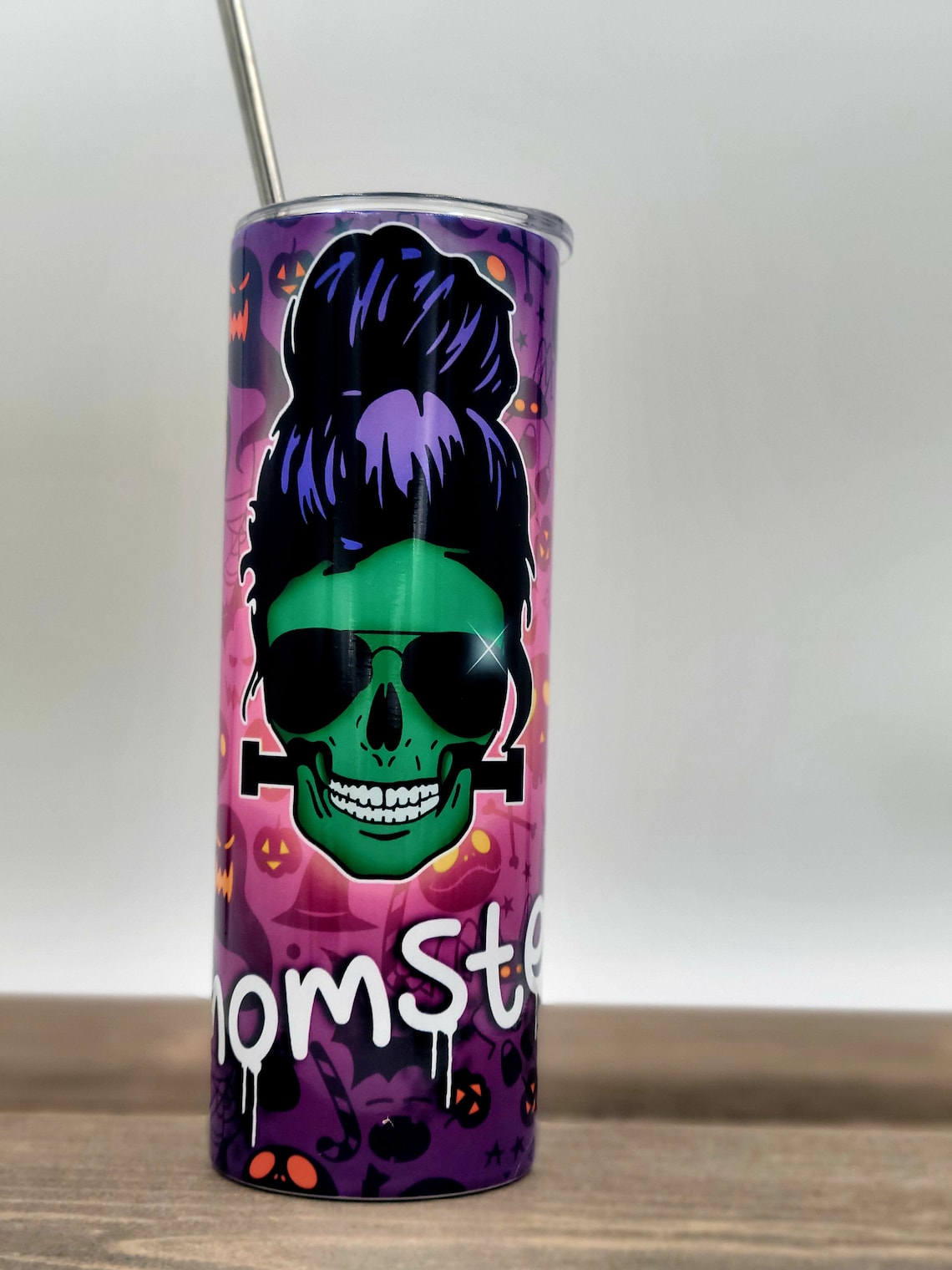 Halloween Mom Skinny Tumbler Momster