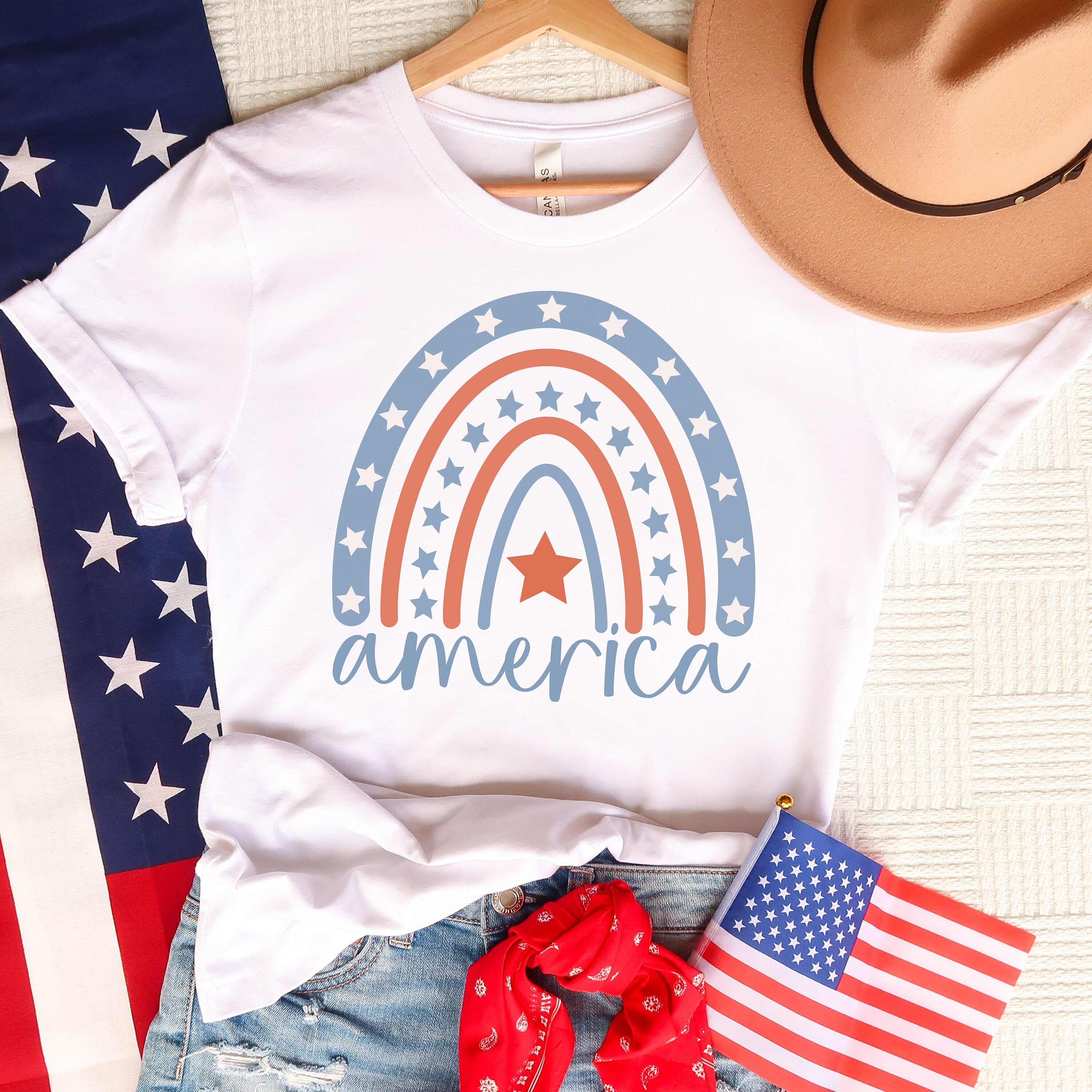 4th of July Rainbow Shirt, America Shirt, Freedom Shirt