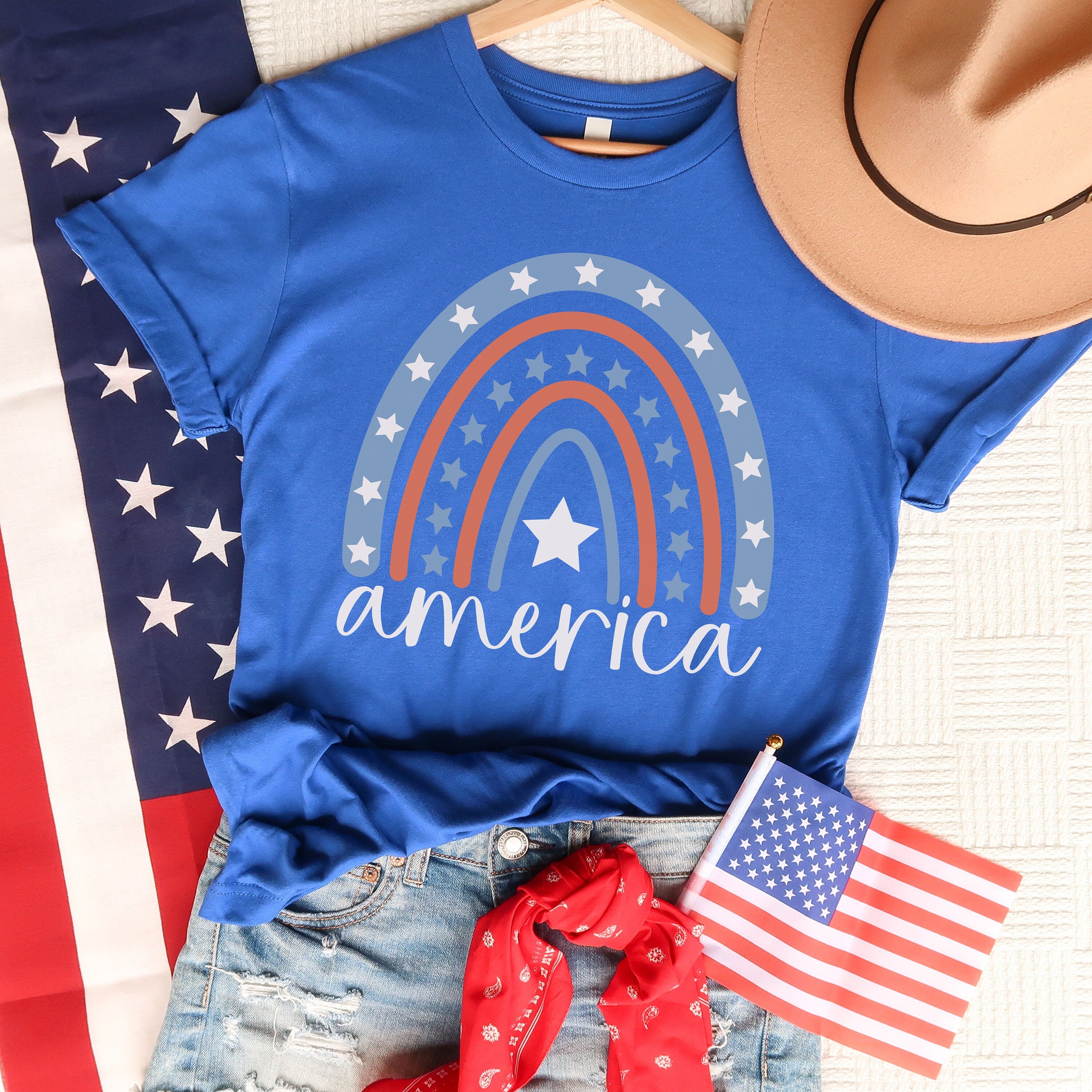 4th of July Rainbow Shirt, America Shirt, Freedom Shirt