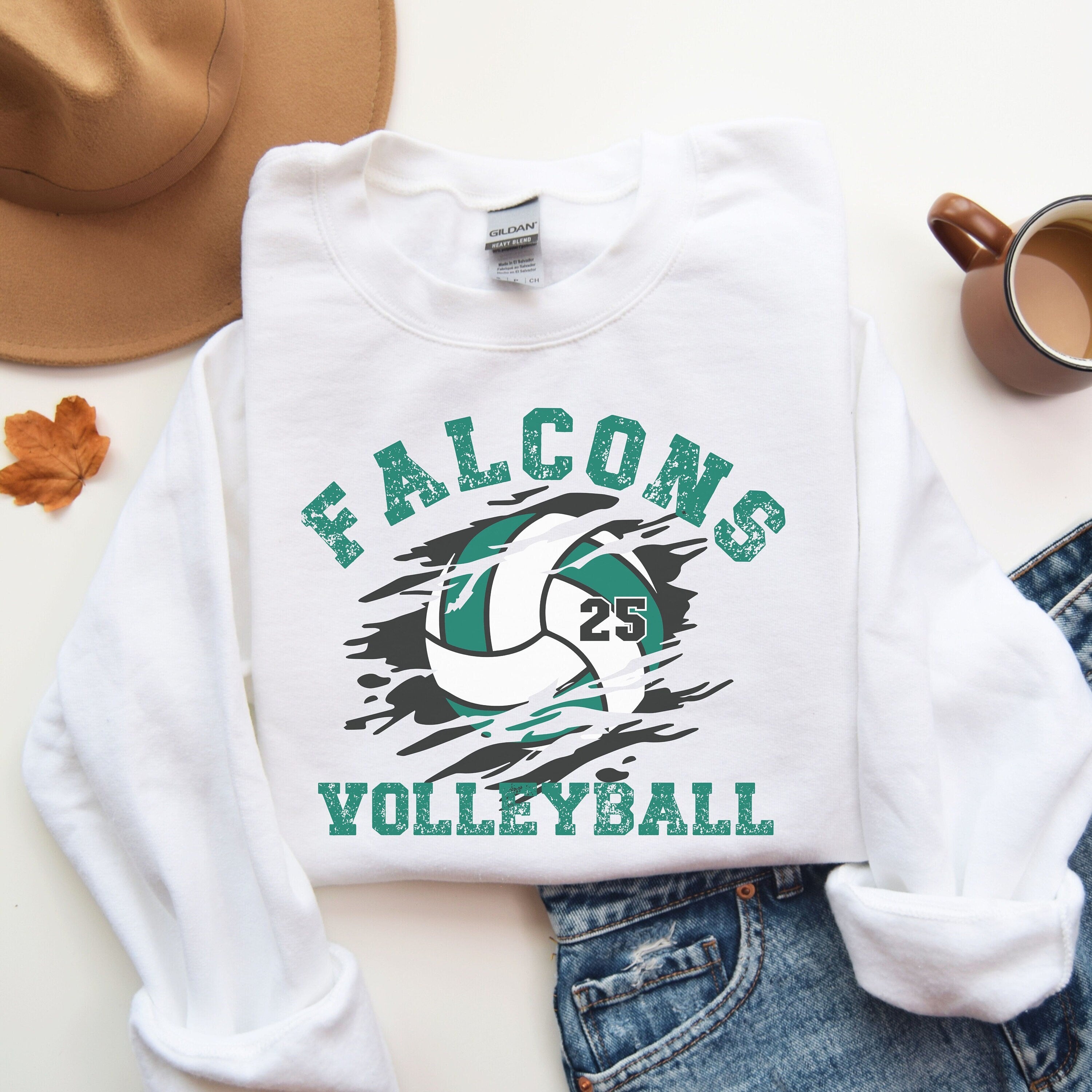 Custom Volleyball Sweatshirt, Personalized Volleyball Mom Crewneck, volleyball Fan Pullover, volleyball Number Sweatshirt, Custom team tee