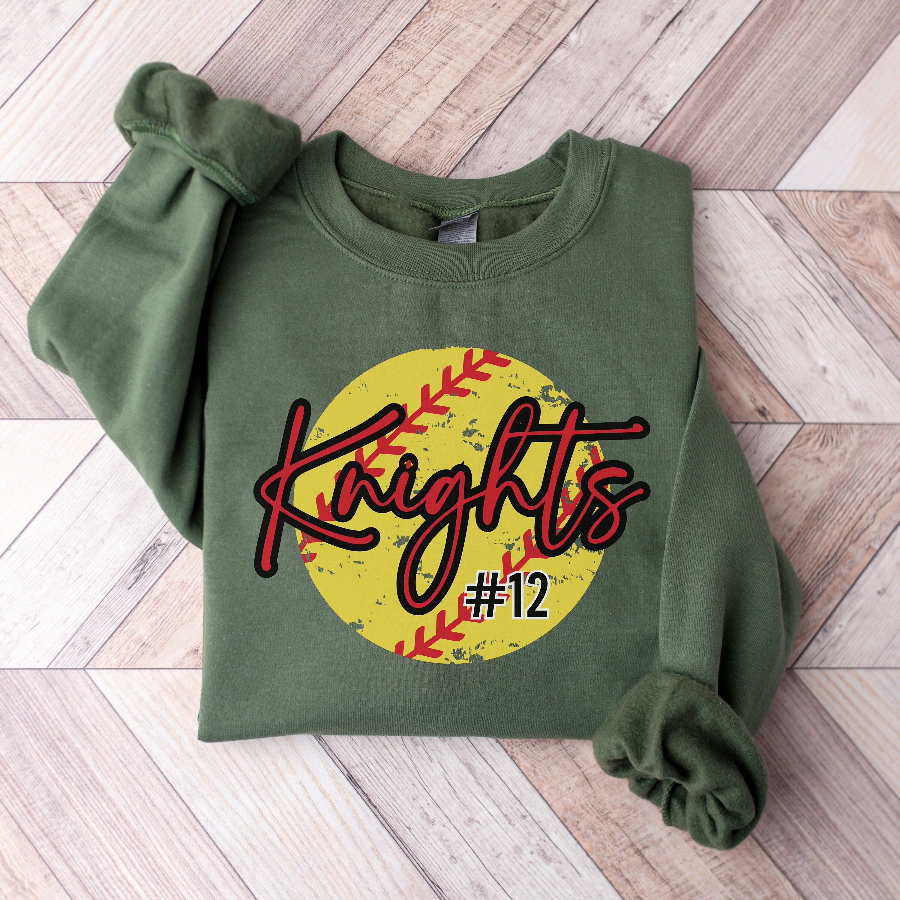 Custom Softball Sweatshirt, Personalized Softball Mom Crewneck, Distressed Softball Pullover, Softball Number Sweater