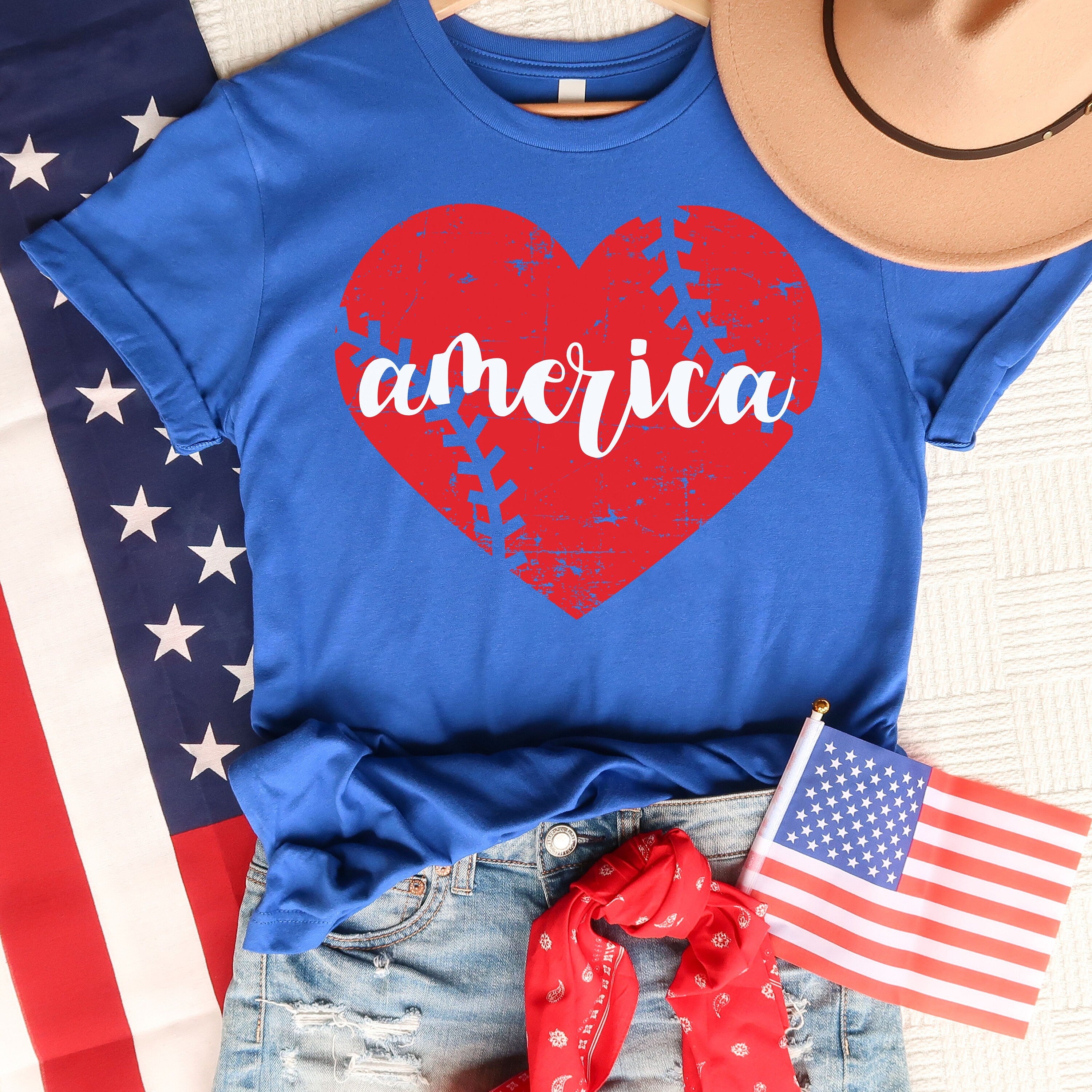 Distressed American Baseball Shirt, 4th of July Baseball Shirt, Baseball Fan Shirt, 4th of July shirt, Patriotic Baseball Tee