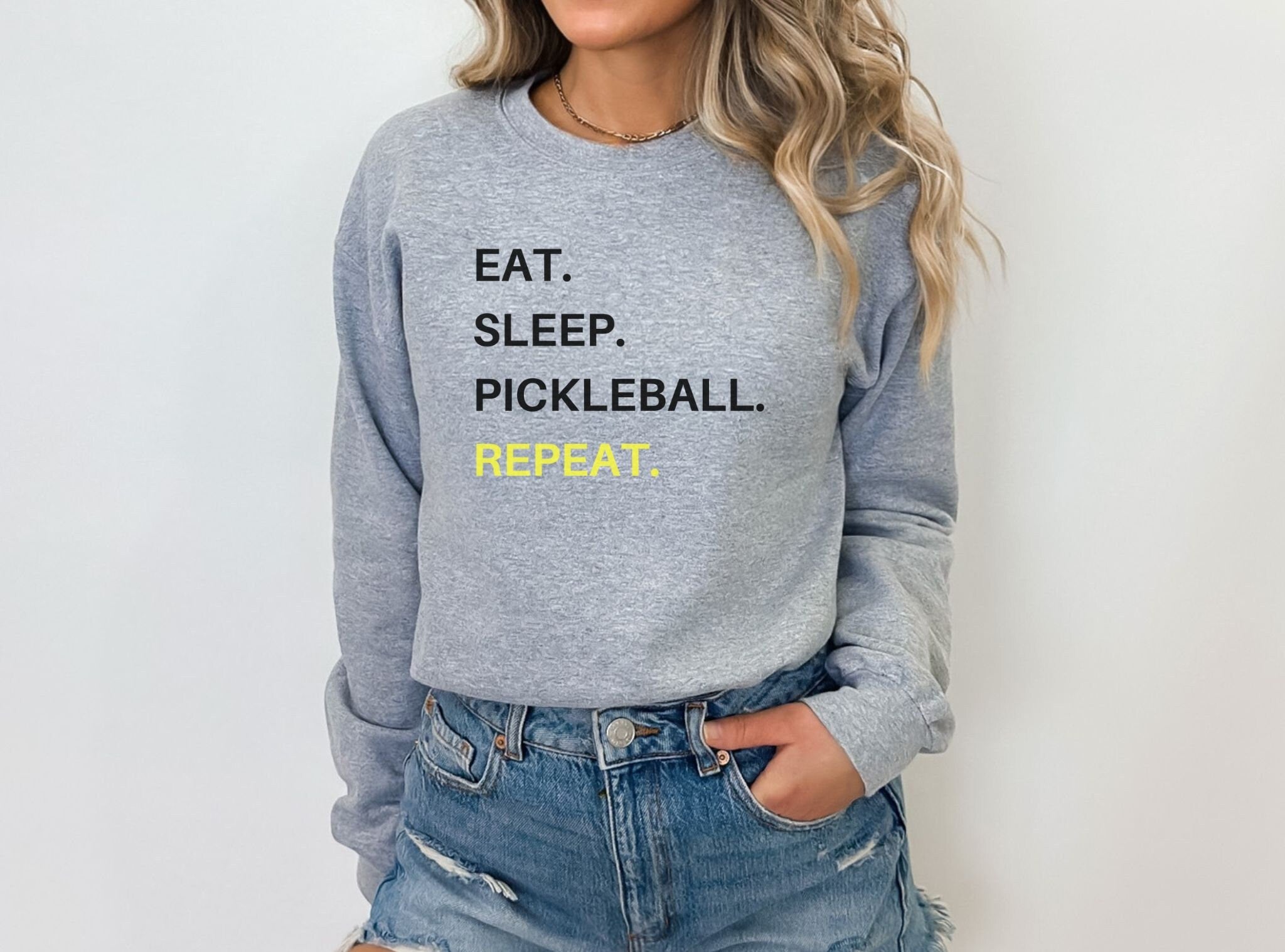 Eat Sleep Pickleball Repeat Sweatshirt, pickleball sweatshirts, pickleball sweater, love pickleball sweatshirt