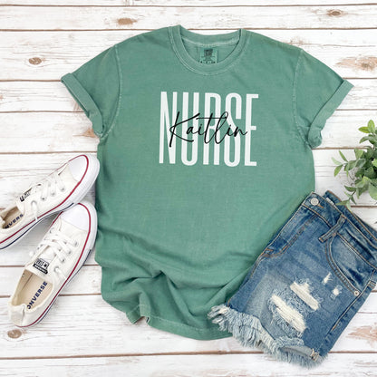 Custom Nurse Shirts, Comfort Colors Nurse Shirt, Personalized Nurse Shirt, Nursing Student, Gift for Nurse,  New Nurse Gift