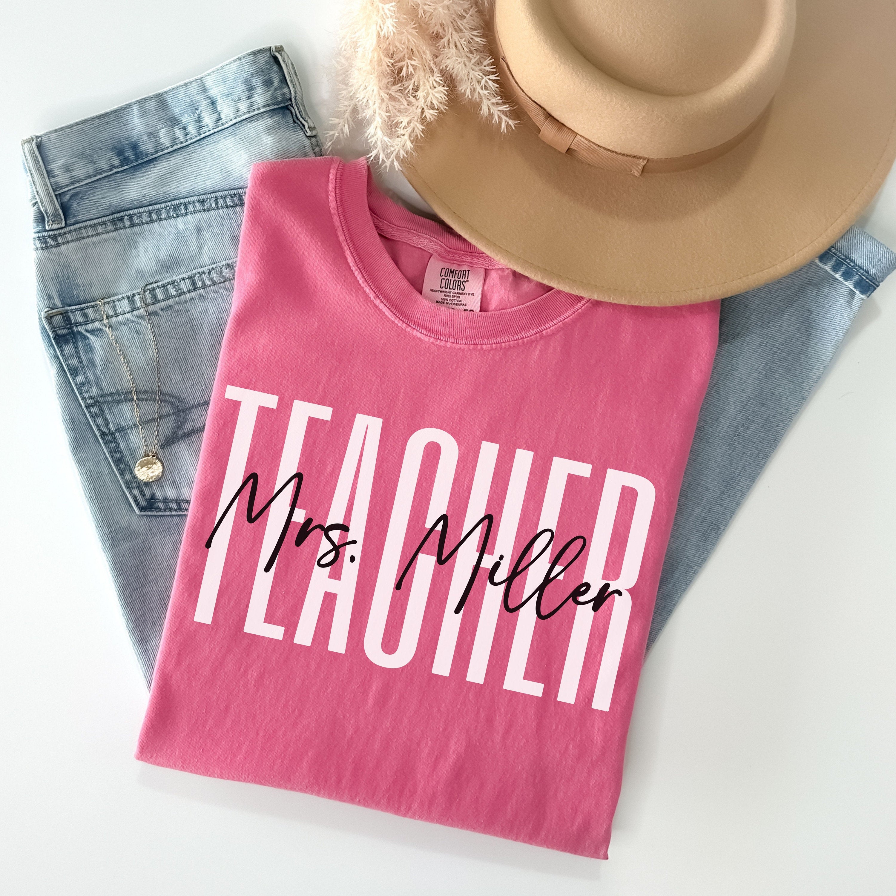 Custom Teacher Shirt, Comfort Colors Teacher Tee, Personalized Teacher Gift, Teacher Appreciation, Back to School, New Teacher Gift