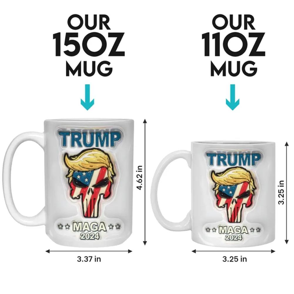 Trump MAGA 2024 - US Elections 3D Inflated Effect Printed Mug, Trump Mug