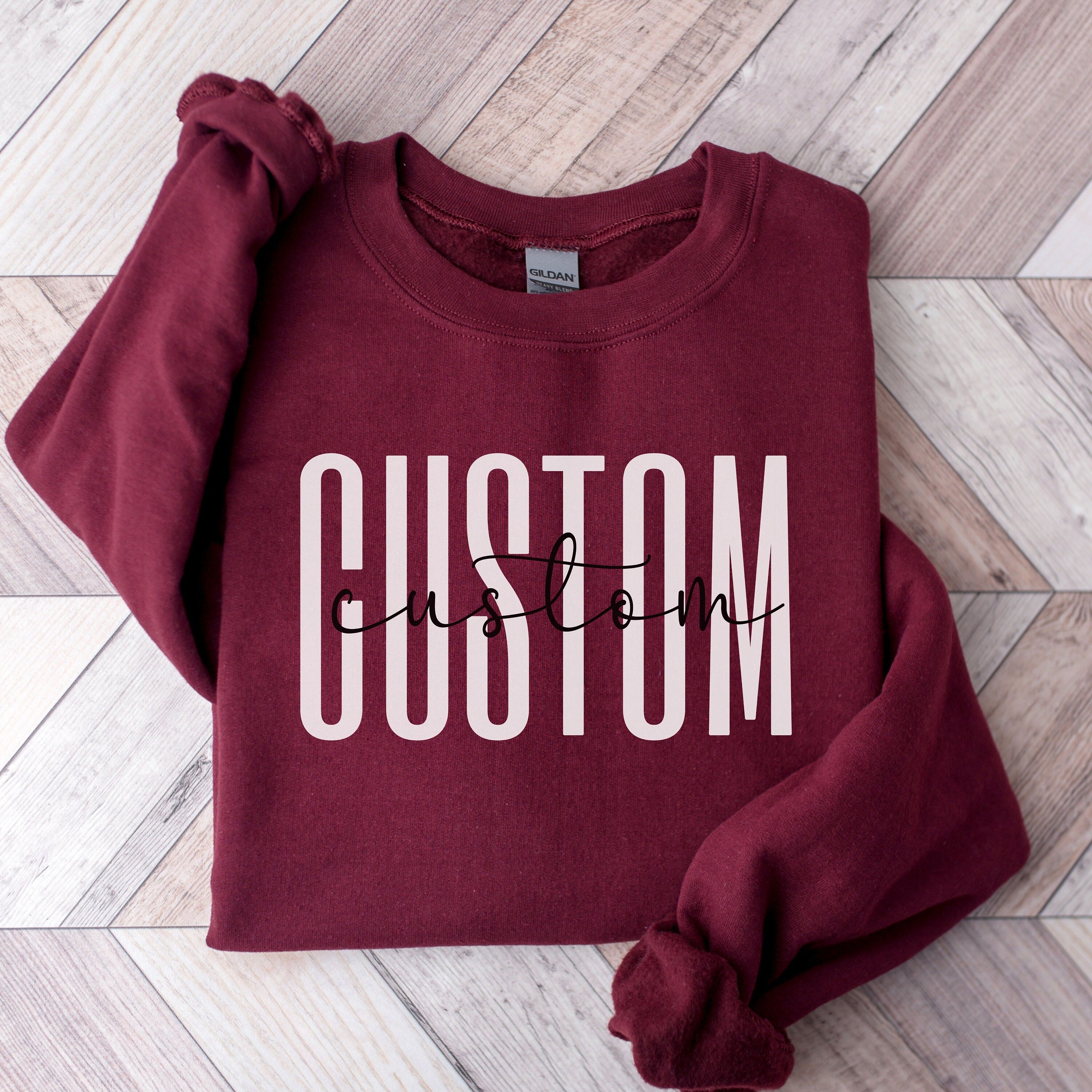 Personalized Sweatshirt, Custom Text Sweater, Logo Sweater, Team Logo Shirt, Business Sweatshirt, Custom T-Shirt