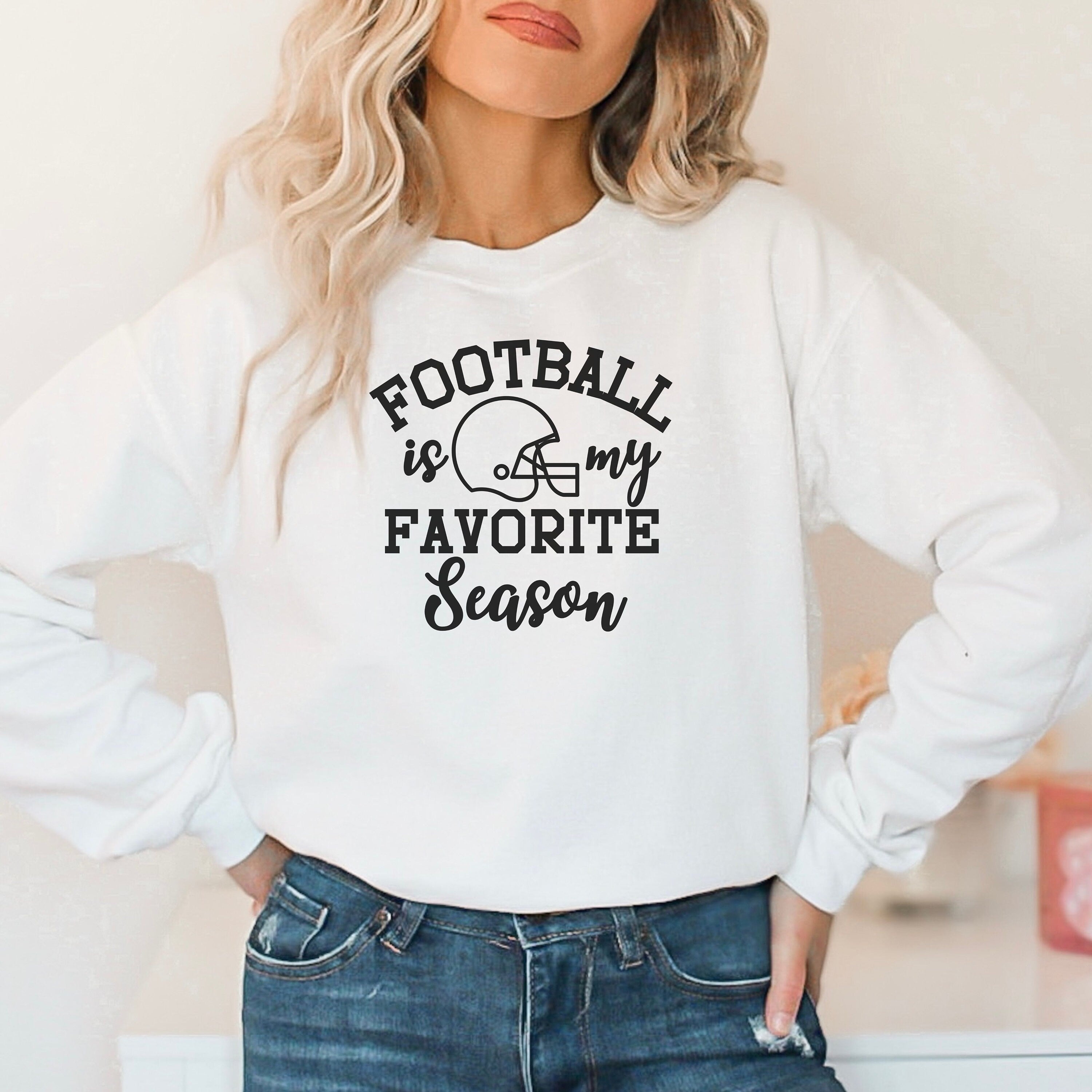 Football is my favorite season sweatshirt, football lover gift, football mom sweatshirt, gift for mom, cute mom sweatshirt