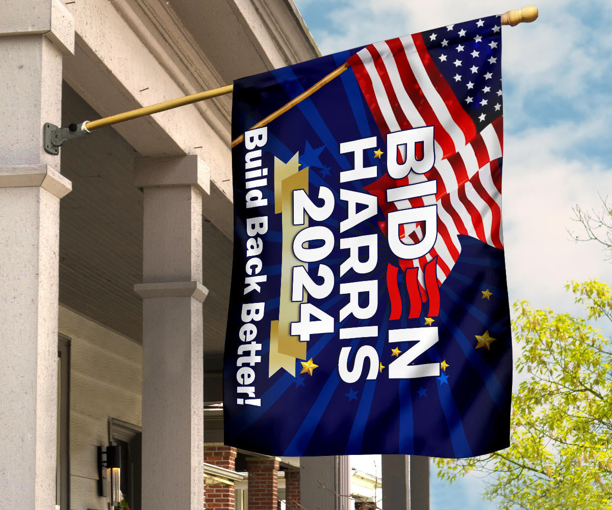 Biden Harris 2024 Build Back Better Flag Joe Biden Running For President Campaign Slogan