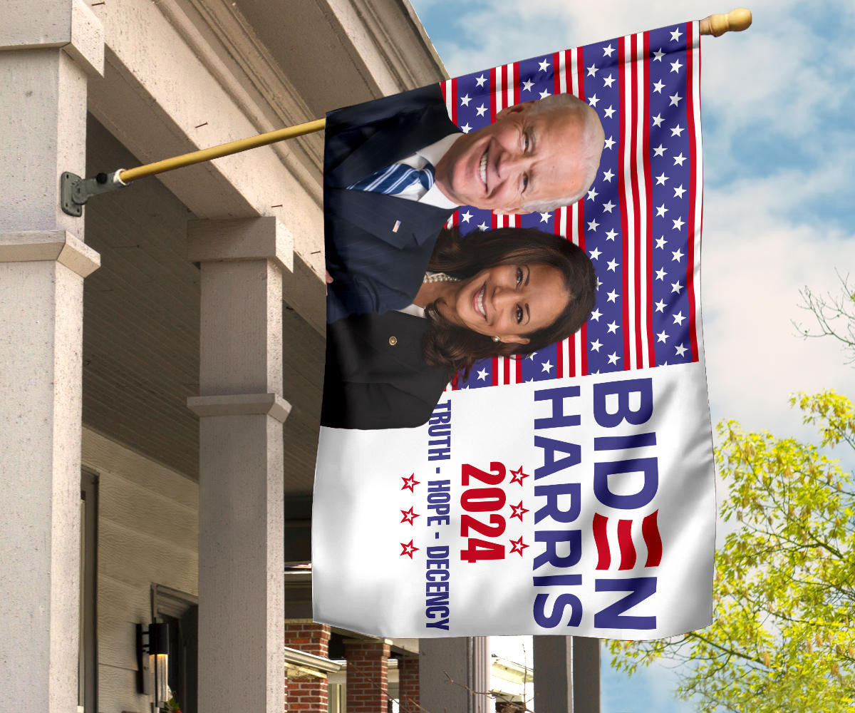 Biden Harris 2024 Truth Hope Decency Flag Joe Biden Harris Presidential Campaign Merch