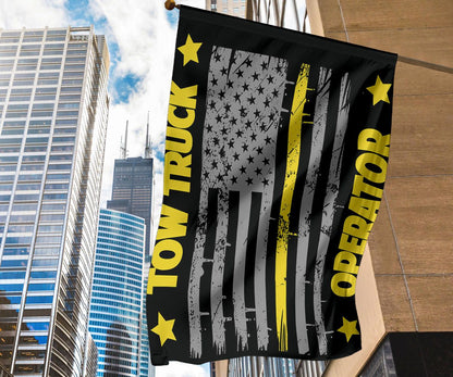 Thin Yellow Line Flag Old Retro Tow Truck Operator American Flag With Yellow Trip