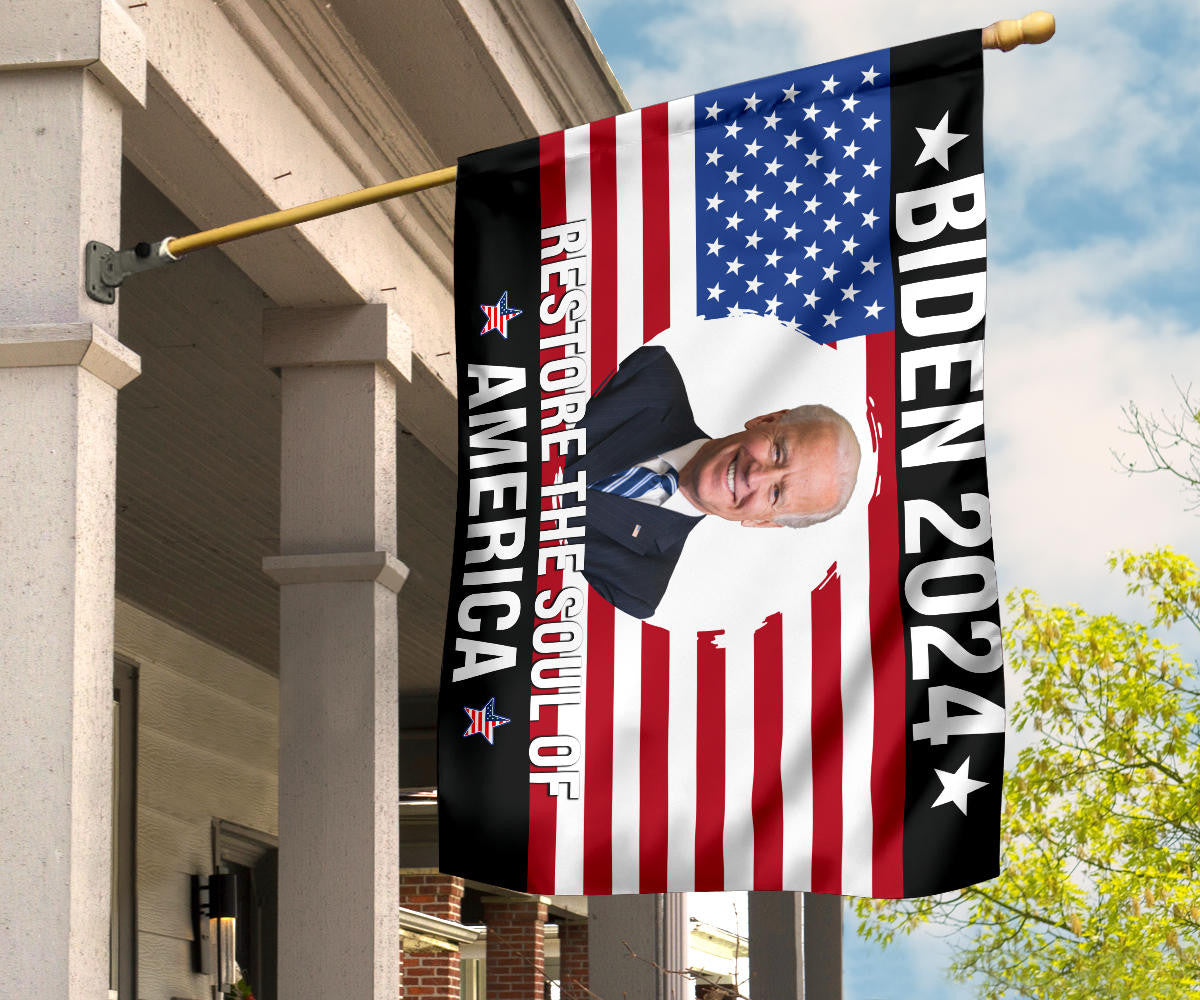 Biden 2024 Restore The Soul Of America Flag Vote For Biden 2024 Merchandise