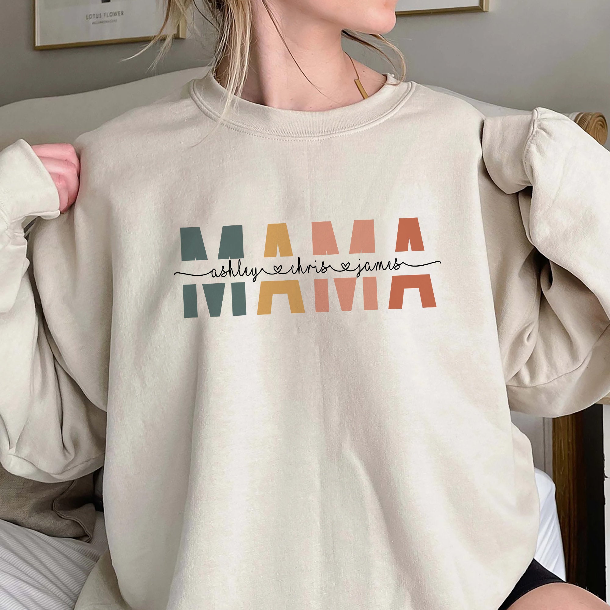 Custom Mama Shirt, Custom Kid Name sweatshirt, Mothers Day Gift, Mothers Day Shirt, Mama Trending Shirt, Custom Mama Sweatshirt Hoodie