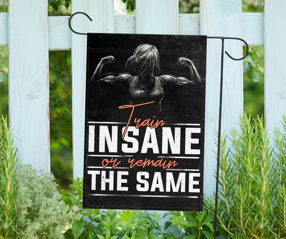 Train Insane Remain The Same Flag Motivational Workout Room Home Gym Decor