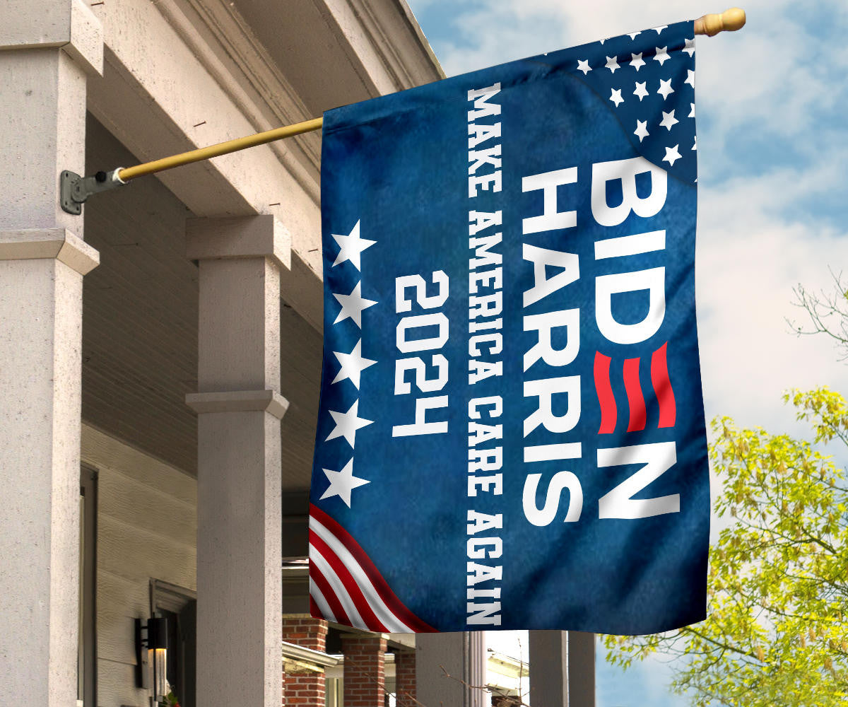 Biden Harris 2024 Flag Make America Care Again Pro Joe Biden 2024 Slogan Merchandise