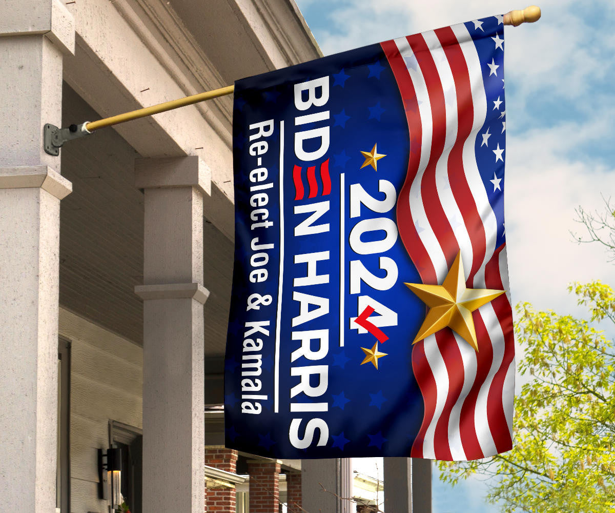 Biden Harris 2024 Flag Re-Elect Joe And Kamala For U.S President Campaign Flag For Sale