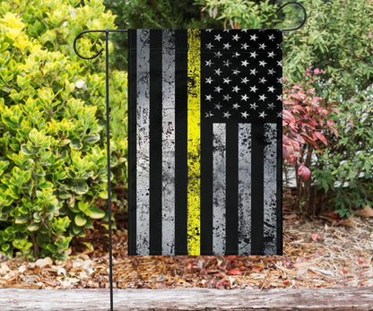 Thin Yellow Line Flag Old Retro Graphic American Flag With Yellow Stripe