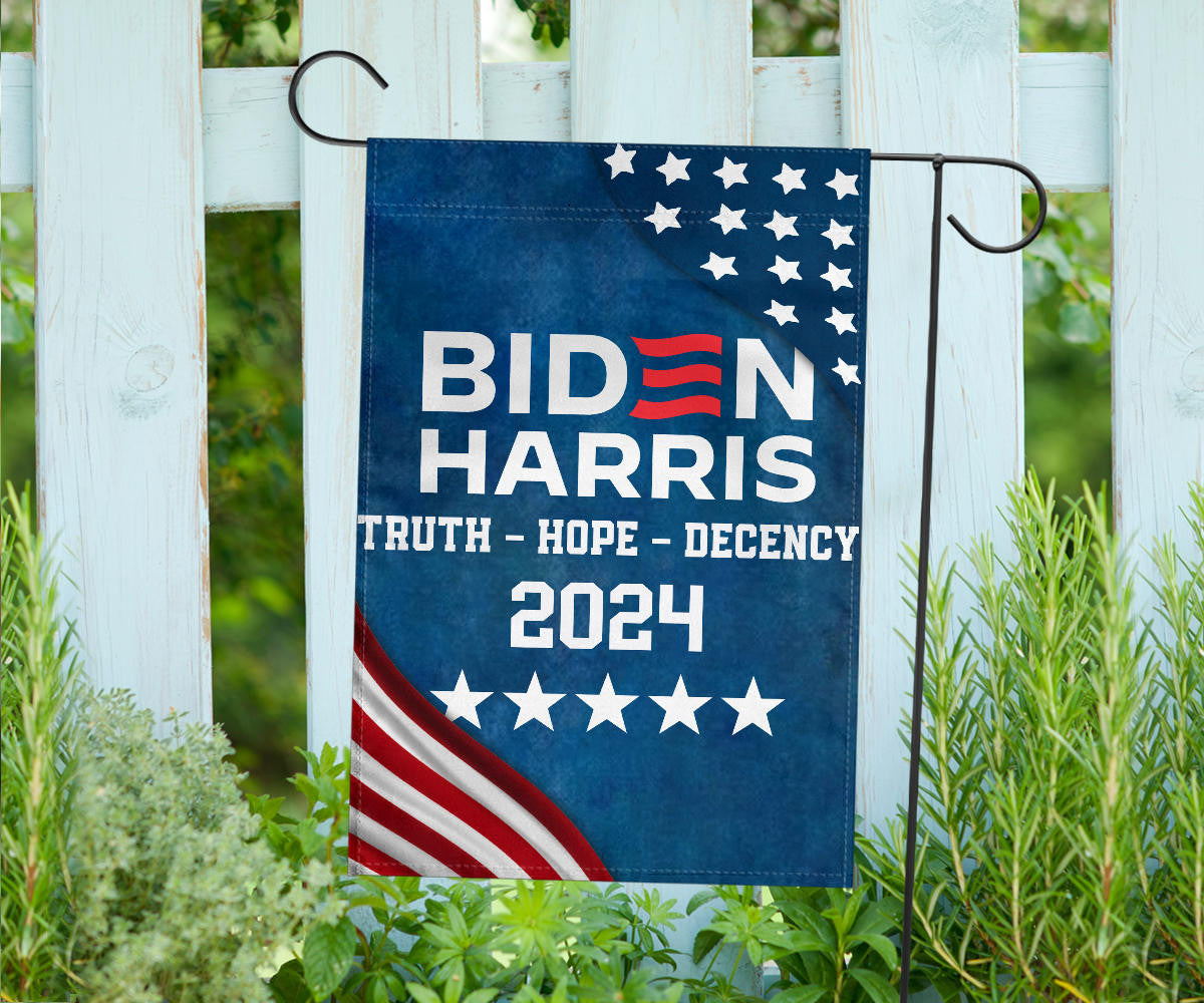 Biden Harris 2024 Truth Hope Decency Flag Joe Biden Presidential Election Political Flag