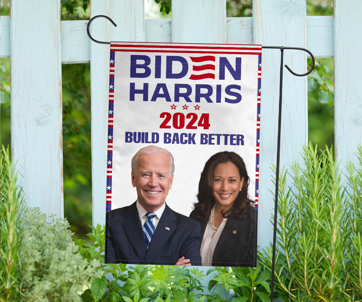 Biden Harris 2024 Build Back Better Flag Joe Biden 2024 Slogan Election Political Flag