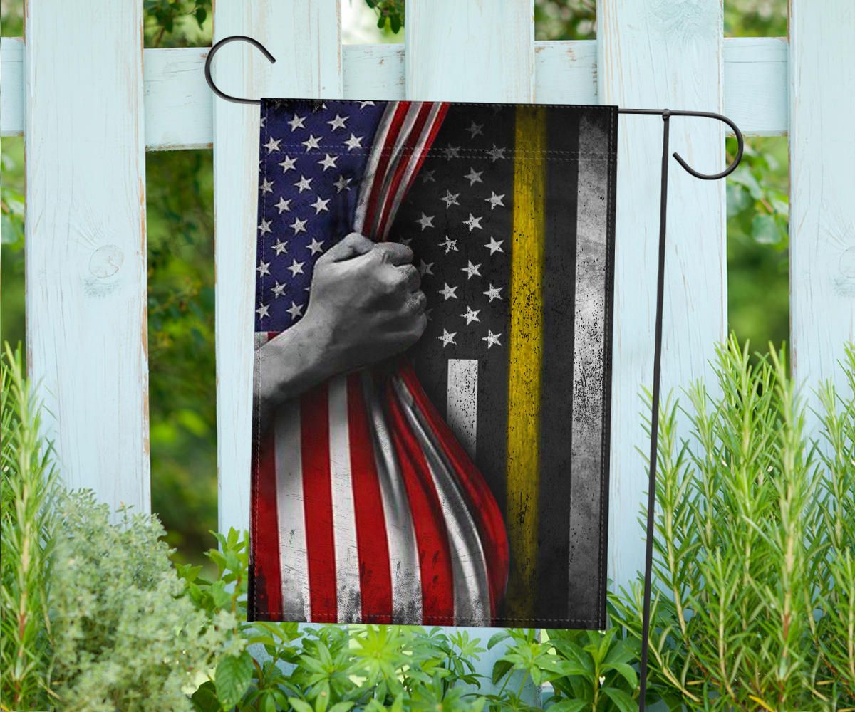 Thin Yellow Line Flag And America Vintage Flag Thin Gold Line Flag For Police 911 Dispatcher