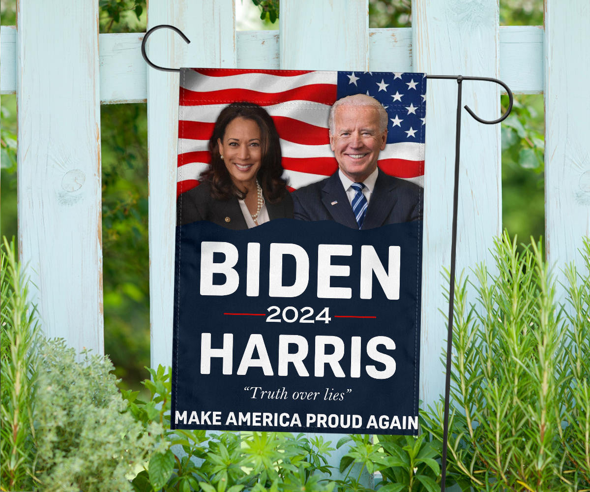 Biden Harris 2024 Flag Truth Over Lies Make America Proud Again Flag For Democrats