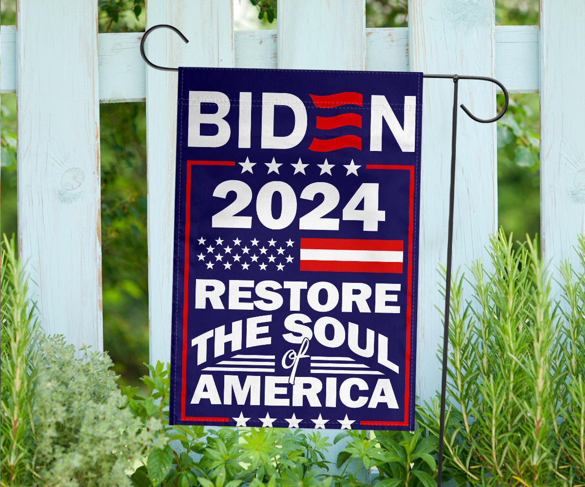 Biden 2024 Restore The Soul Of America Flag Biden 2024 Merch President Campaign