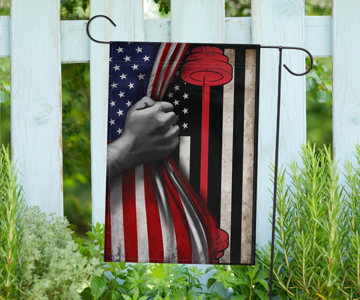 Barbell Fitness Inside American Flag Home Gym Decorations Garden Decor